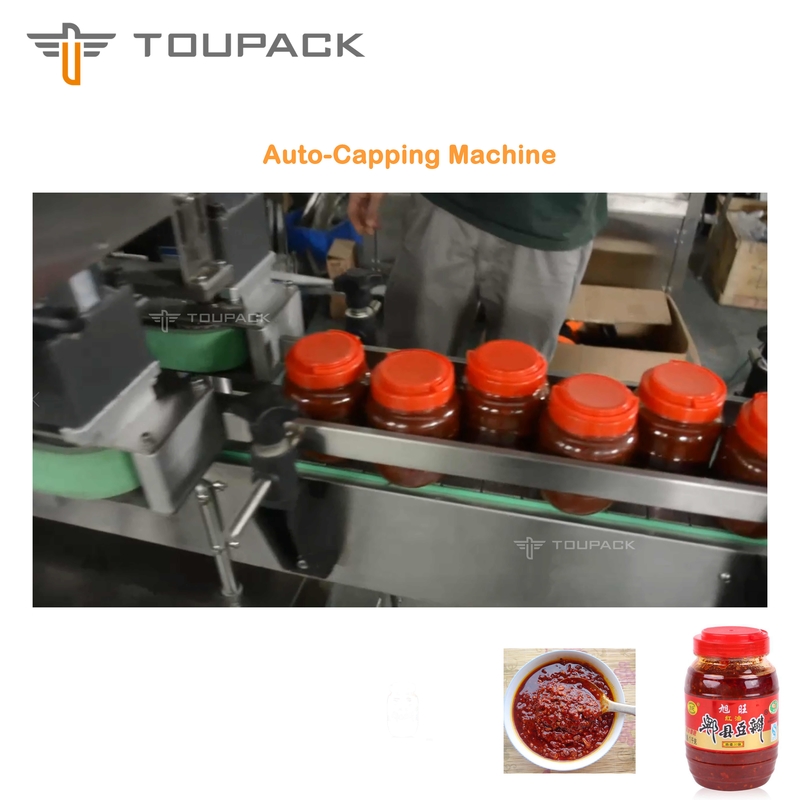 PLC Sauce Packaging Machine Thick Broad Bean Sauce Filling 4 Head Liquid Filling System