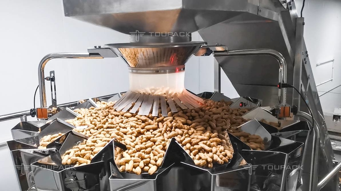 Stand Up Pouch Vertical Weighing Packing Machine 2.5kg Peanut Cashew Nuts Packaging Machine