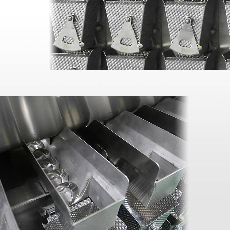 Industrial Dimpled Double Hopper Screw Feeding Multihead Weigher For Fresh Sticky Food Rib Spare