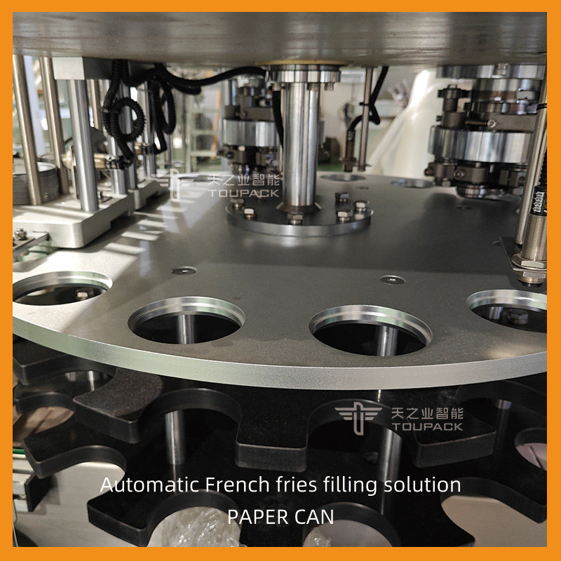 Aluminum Potato Nachos Shrimp Chips Sealing Food Canning Machine With 20 Head Multihead Weigher