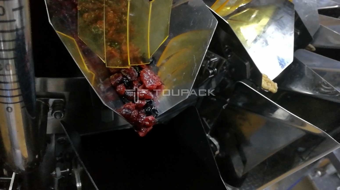 Z Elevator Conveyor Full Automatic Weighing Packing Machine For Season Bean Raisin Peanut Snacks Rice