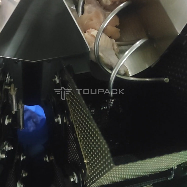 14 Head Combination Weigher SS 10-500g Fresh Meat Chicken Leg Auto Weighing Screwing Feeding System