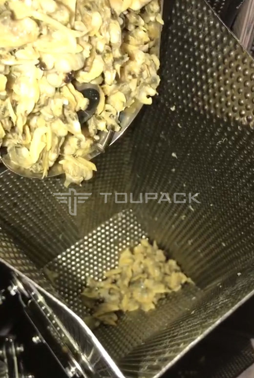 Auto Weighing Filling And Sealing Machine For Bottle Tin Can 10-500g Canned Snail Meat