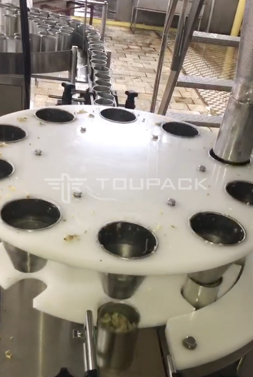 Auto Weighing Filling And Sealing Machine For Bottle Tin Can 10-500g Canned Snail Meat