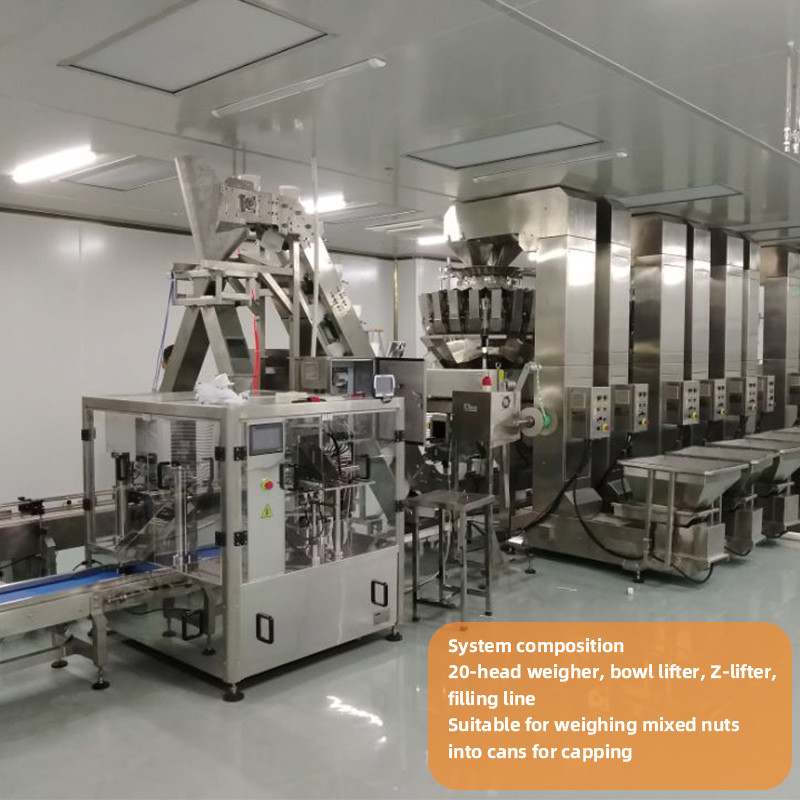 Fully Automatic Bottle Puffed Food Can Filling Machines Bugles Prawn Crackers Jar Filling Machine