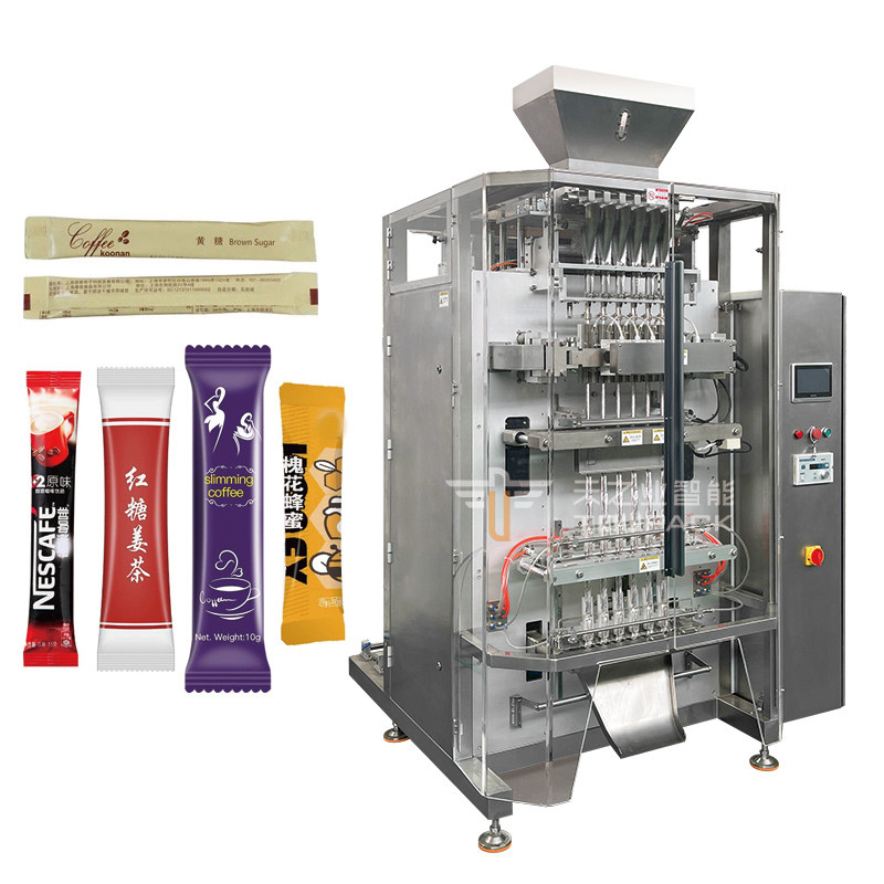 Automatic 20g 40g 80g multilane sports drink mix stick pack powder filling machine 4 lines powder packing stick machine