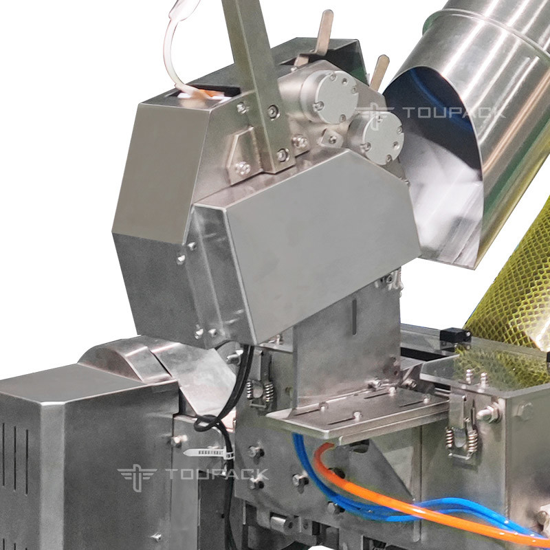 Automatic Net Bag Packing Machine For Gold Coin Chocolate Garlic Mesh Bag Packing Line