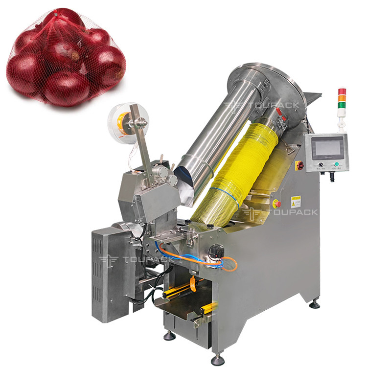 Semi Auto Mesh Bag Net Packing Machine For Onion Net Bag Sealing Clipping Packing Machine