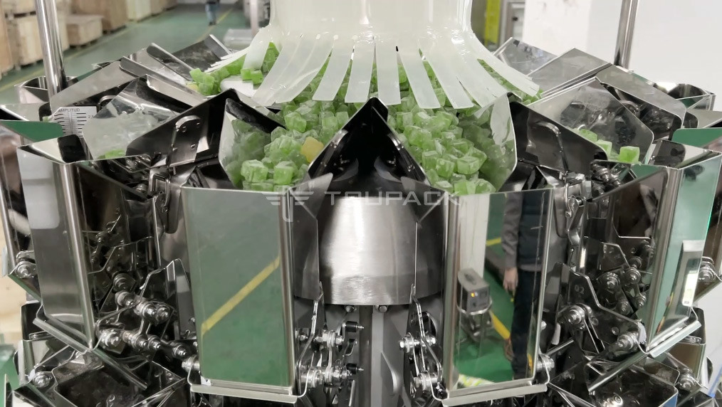 Fully Automatic Gummy Candy Packaging Machines Soft Jelly Fruit Chews Sweets VFFS Back Seal Packing Machine