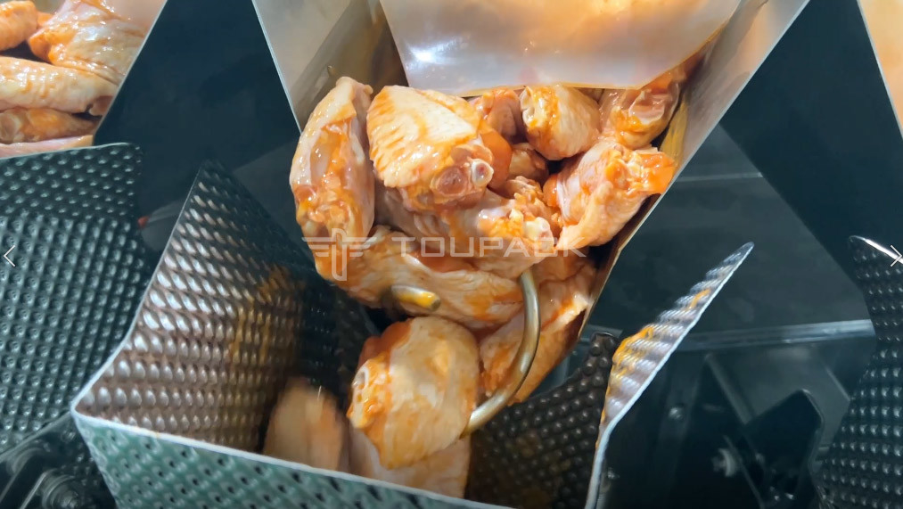 Automatic Screw Feeder Combination Weigher Filling Sticky Food Meat Marinated Chicken Wings Multihead Weigher