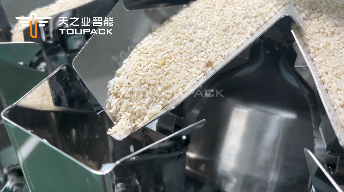 14 Buckets Automatic Multihead Weigher 1kg 2kg 5L Cereals Food Grain Rice Bag Packing Machine
