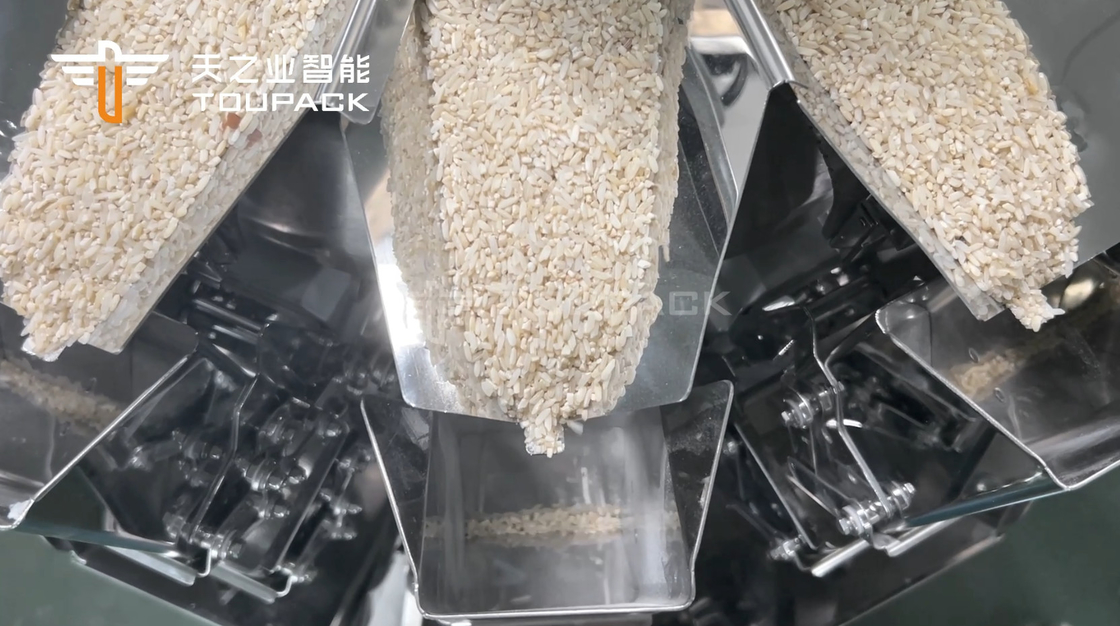 14 Buckets Automatic Multihead Weigher 1kg 2kg 5L Cereals Food Grain Rice Bag Packing Machine