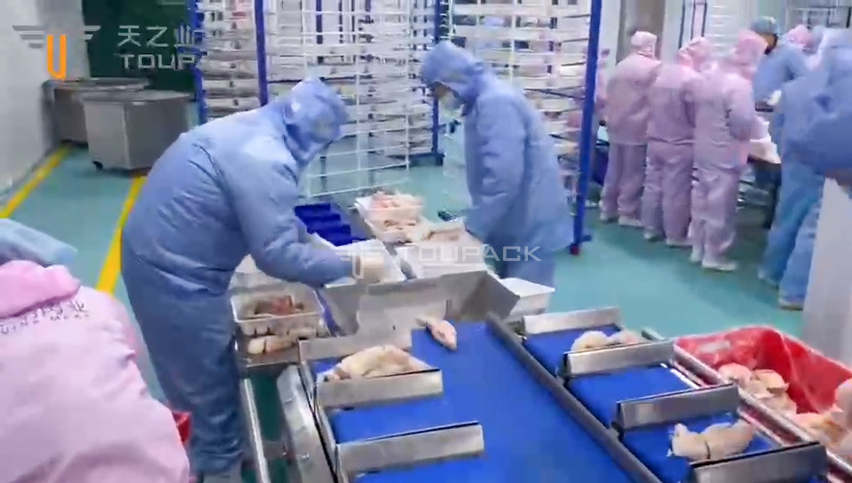 Automatic Belt Type Multihead Combination Weigher Check Weigher Machine For Pig'S Feet