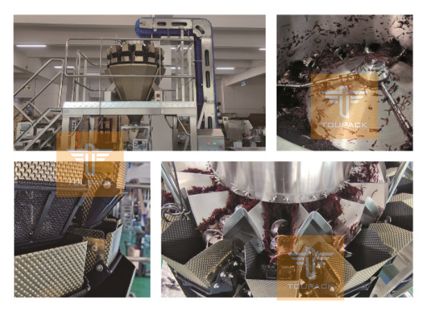 Shredded Beets Weighing And Filling Systems Fresh Meat 14 Head Screw Feeding Multihead Weigher
