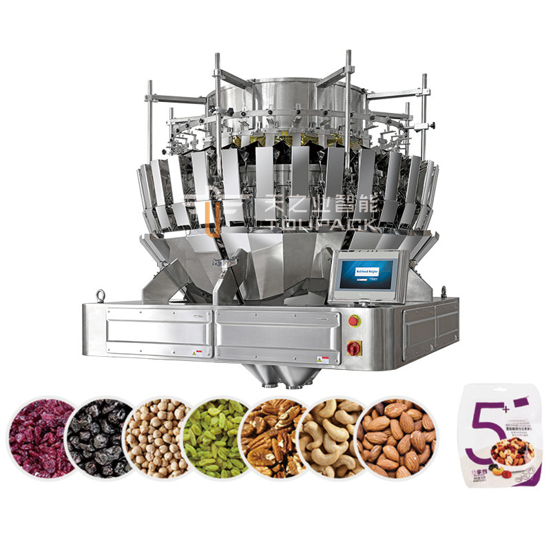 High Speed Mixed Nuts Snack 24 32 Head Multihead Dosing Weigher Mixing Nuts Weighing Packing Machine