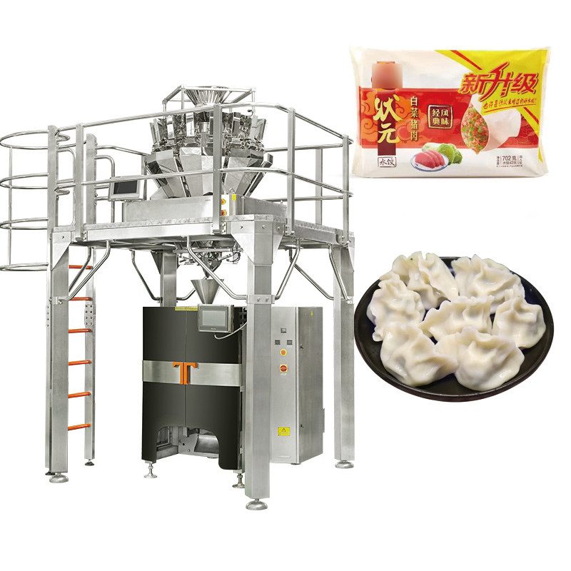 Automatic Gusset M Type Bag Pouch Rotary Packing Machine Shrimp Seafood Multi Head Weighing Packaging Machine