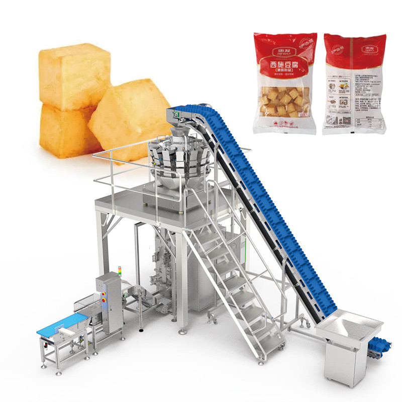 2kg Frozen Food Packaging Machinery Multihead Weighing Frozen Beef Chicken Accurate Weighing And Packaging Machine