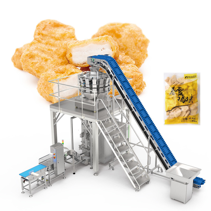 Frozen Food Automatic Packaging Machine Dumplings Chicken Beef Steak Frozen Food Roll Film Bag-Making Machine