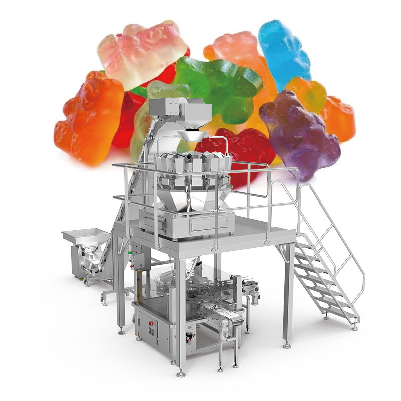 Automatic Nuts Chips Gummy Candies Zipper Bag Pouch Packing Machine With Multi-Head Weighers System