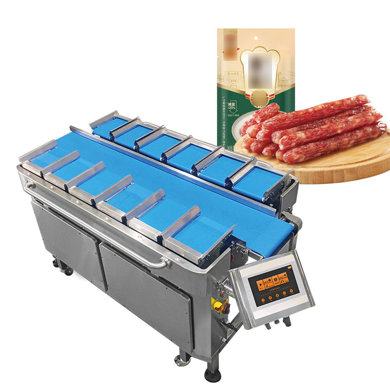 Chinese Smoke Sausages Semi-Automatic 12 Head Multihead Weigher Packing Machine Cured Sausage Packaging Bagging Machine