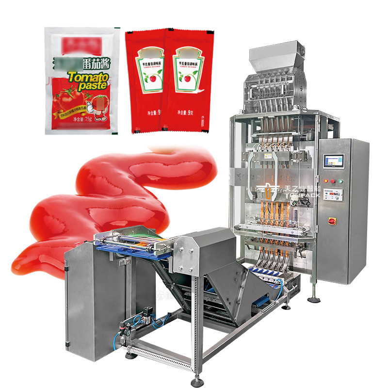 Automatic Powder Sauce Liquid Sachet Stick Multi Lane Filling Machine Multi Lanes Packaging Machine With Multi Lane Checkweigher