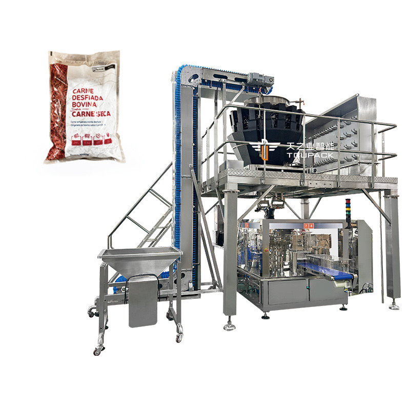 14 Head Multihead Weigher Pet Packing Machine Fish Puppy Dog Cat Food Weighing Plant 120g 240g 400g 1kg Ziplock Packing Machine