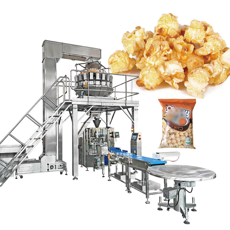 Automatic Pistachio Popcorn Corn Flakes Roasting Peanuts Packing Machine Cashew Nuts Multihead Weigher Packaging Machine