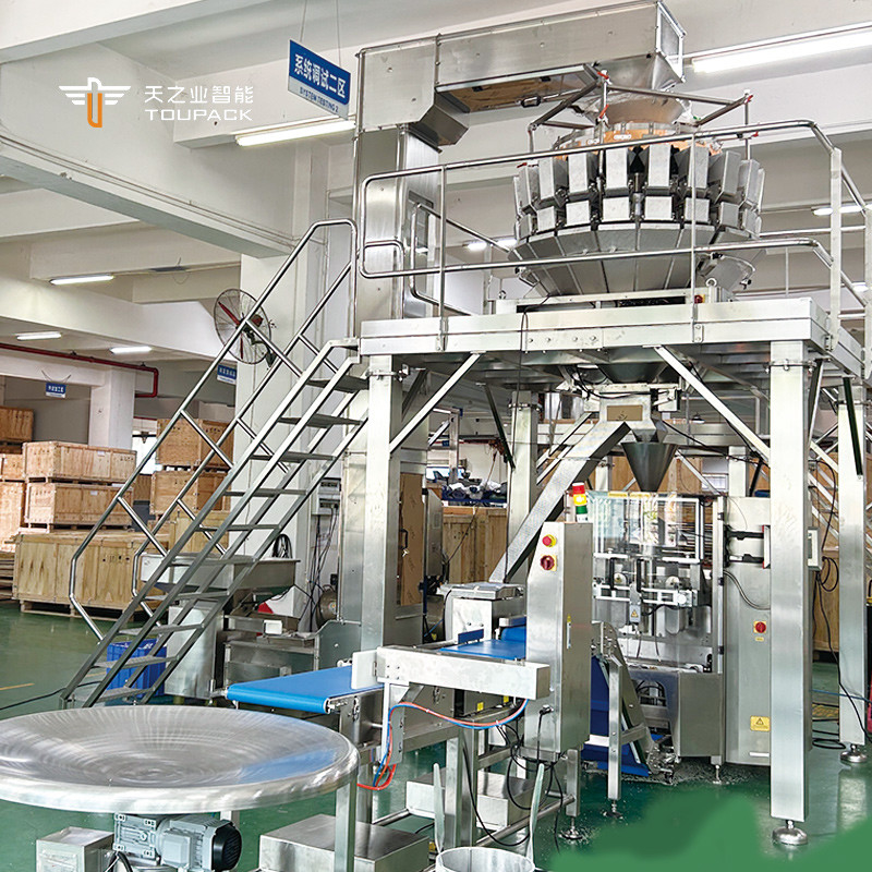 Automatic Pistachio Popcorn Corn Flakes Roasting Peanuts Packing Machine Cashew Nuts Multihead Weigher Packaging Machine