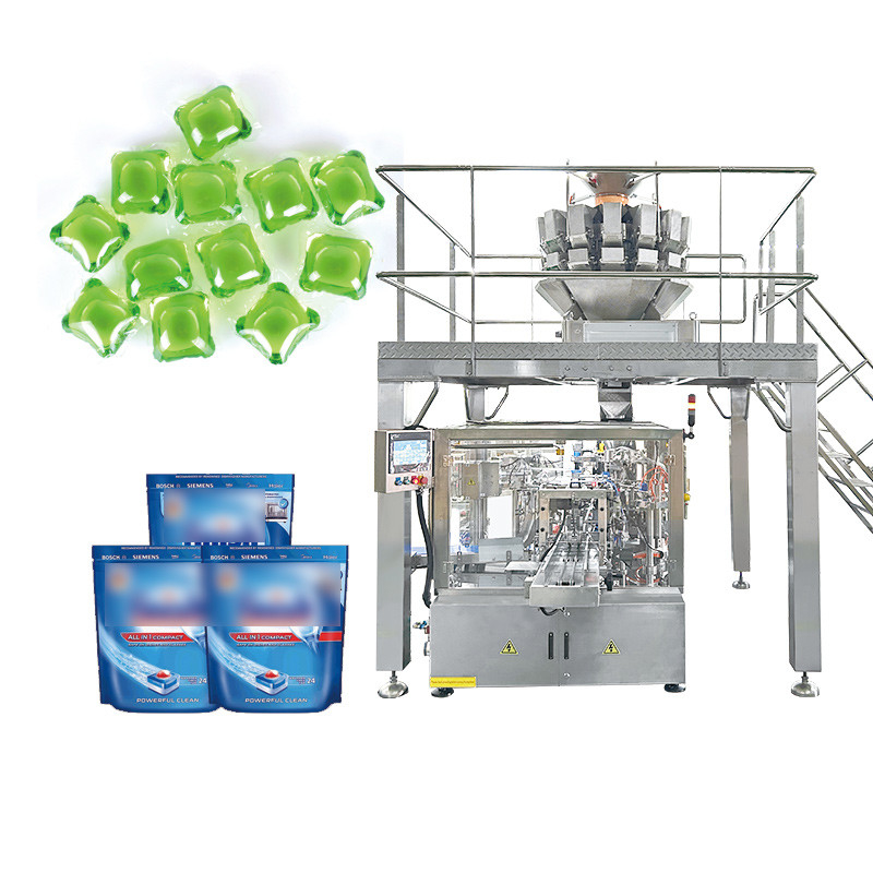 Tablet Detergent Packing Machine Dishwasher Detergent Tablets Pods Pouch Packing Machine Dishwasher Gel Pods Bag Box Packing Machine