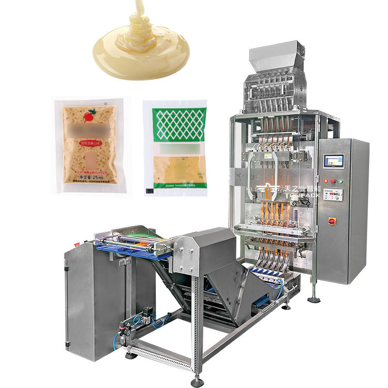 High Speed Tomato Sauce Four Side Sealing Packaging Machine Automatic Seasoning Multi-column Liquid Packaging Machine