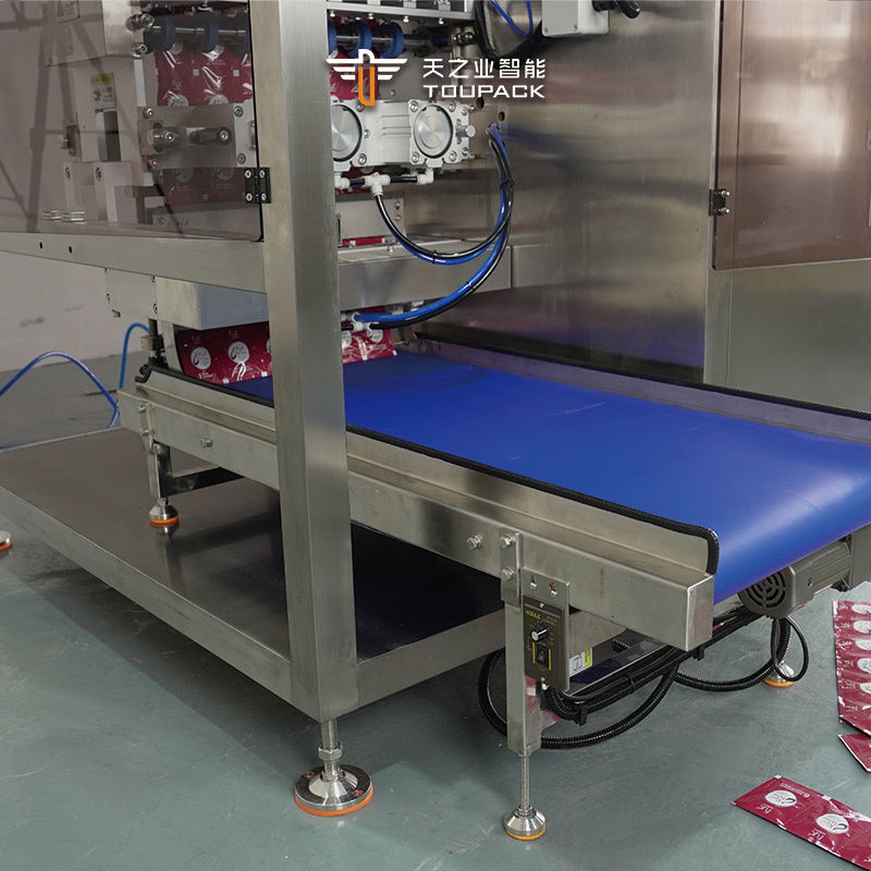 Automatic Glucose Gel Drinks Liquid Irregular Shaped Stick Sachet Bag Packing Machine Vertical 4 Sides Seal Sachet Tomato Sauce Packing Machine