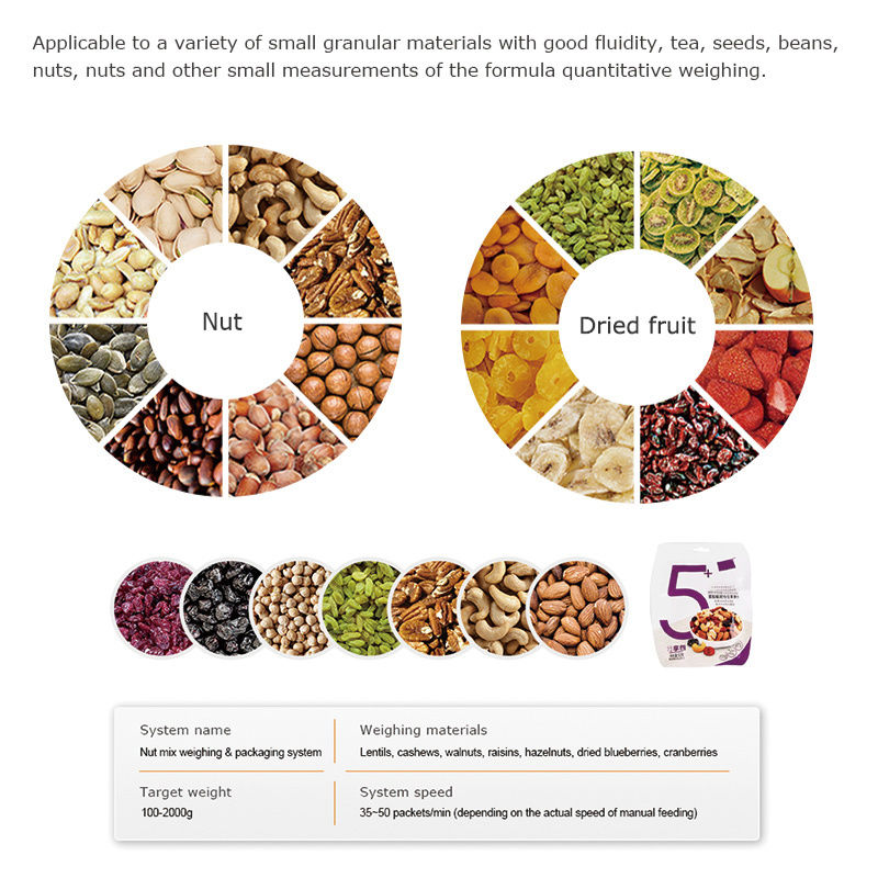 Customize Automatic 200g 500g 1000g Candy Mixed Nuts Peanut Cashew Granule Jar Can Bottle Filling Capping Labeling Lines