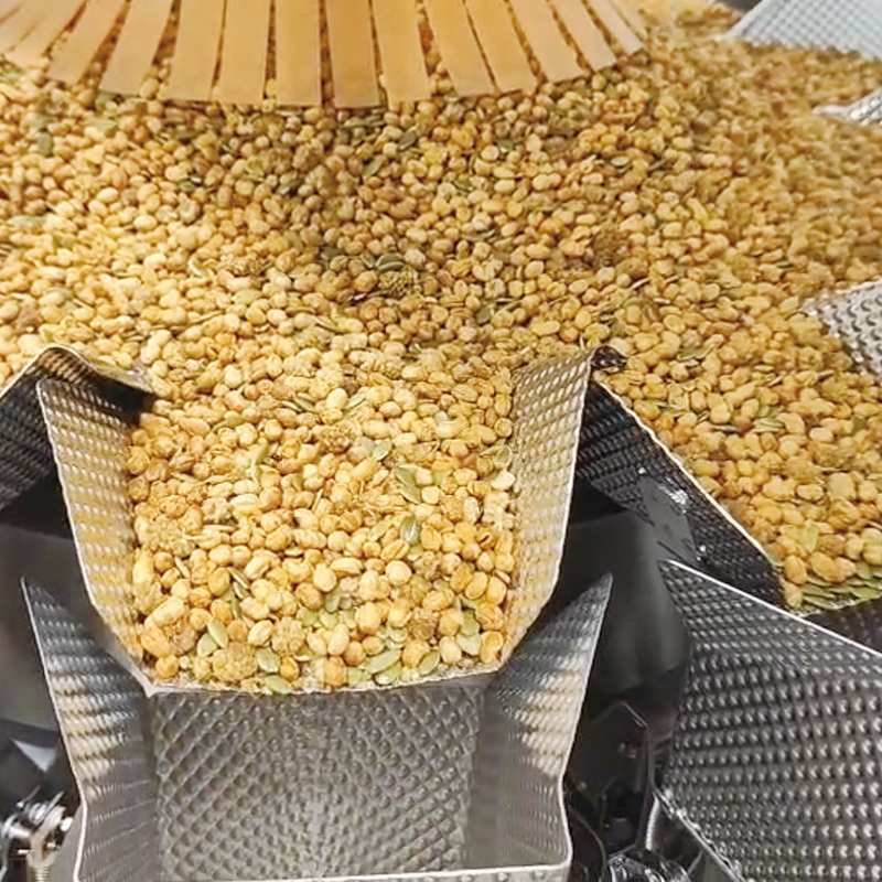 200g 500g Granule Packing Machine Full Automatic VFFS Weighing Seal Pouch Bag Packaging with 60~100BPM Speed and 10