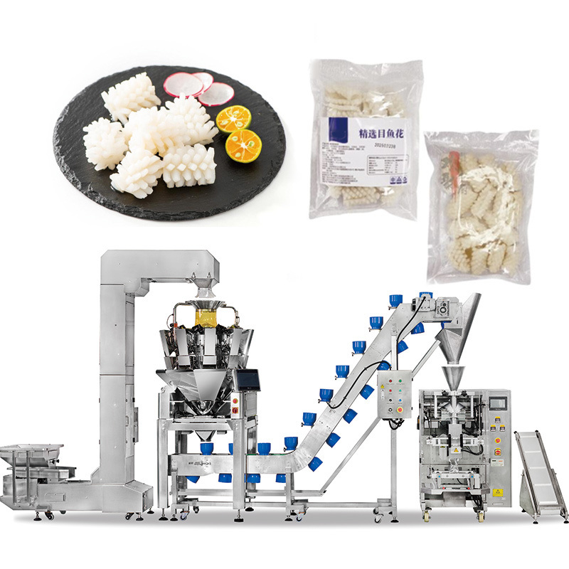 Frozen Vegetable Salad Packing Premade Bag Machine Automatic Zip Lock Pre-made Filling Machine With Frozen Shrimp Zipper Pouch