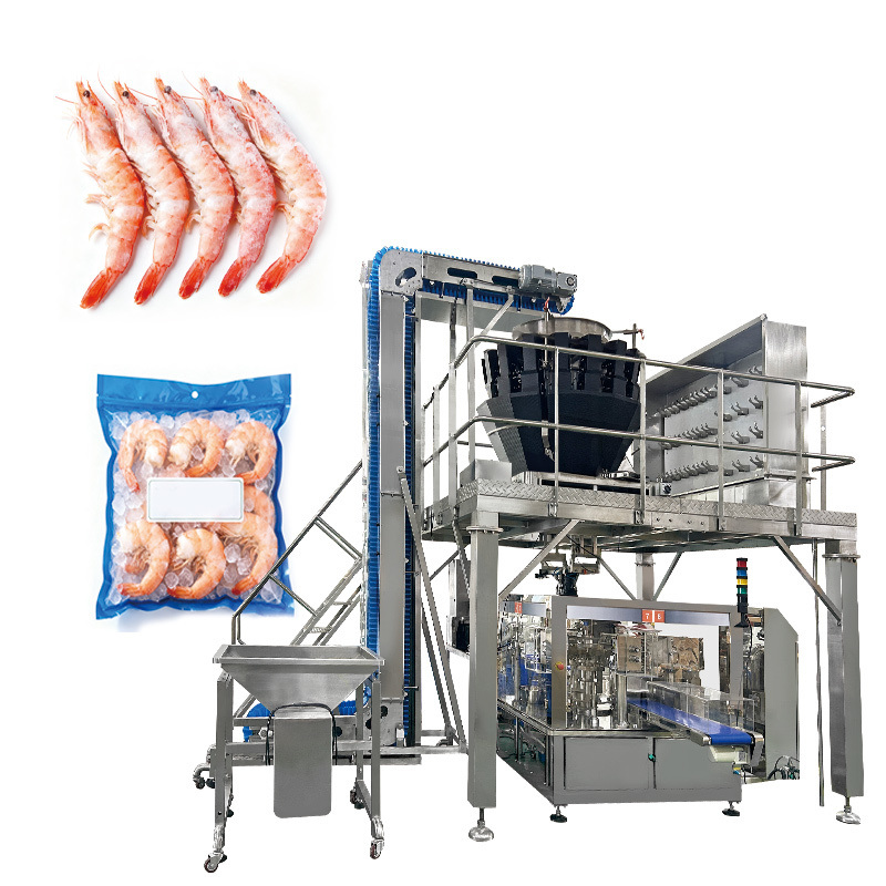 Automatic Premade Pouch Doypack Bag Packaging Machinery Frozen Shrimp Drumsticks Chicken Nugget Packing Machine