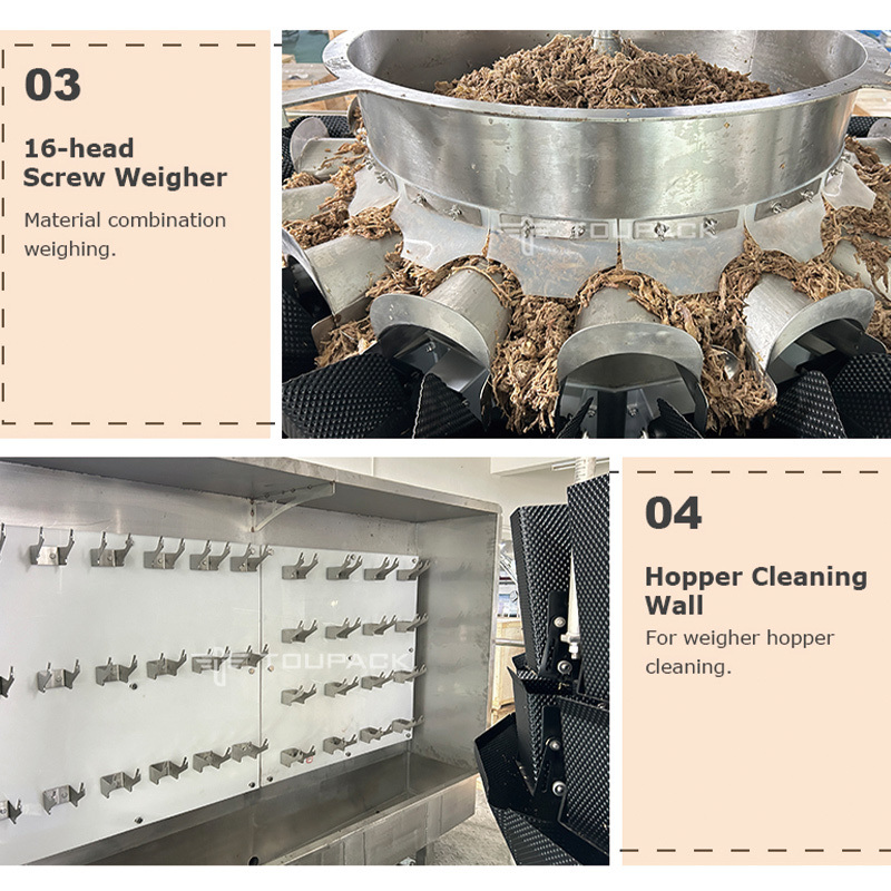 Automatic Chicken Beef Jerky Zipper Premade Weighing Filling Packing Machine Frozen Seafood Doypack Bag Packaging Machine