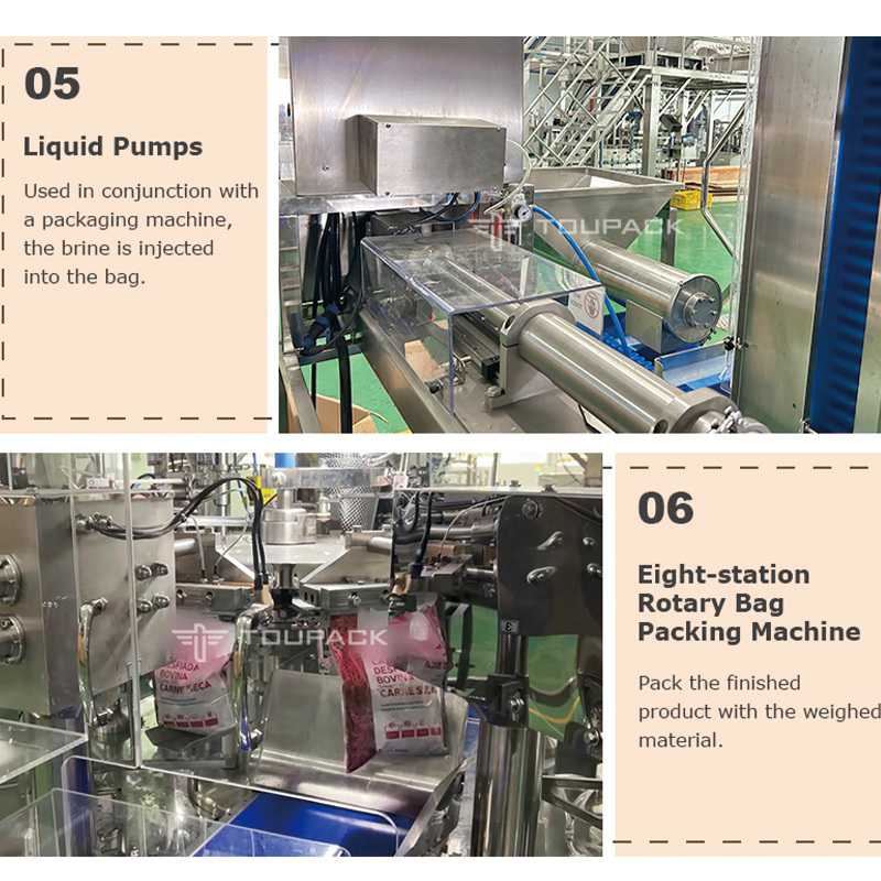 Automatic Chicken Beef Jerky Zipper Premade Weighing Filling Packing Machine Frozen Seafood Doypack Bag Packaging Machine