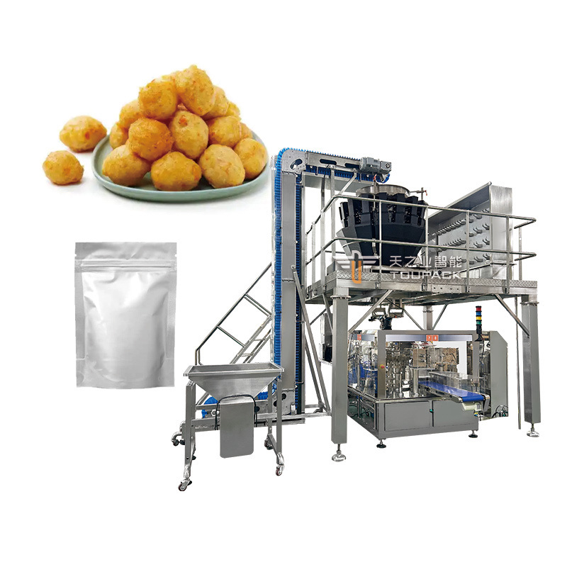 Fresh Food Meat Pie Tray Packaging Machine Multihead Weighing Squid Shrimp Clam Abalone Zipper Bag Automatic Packing Machine