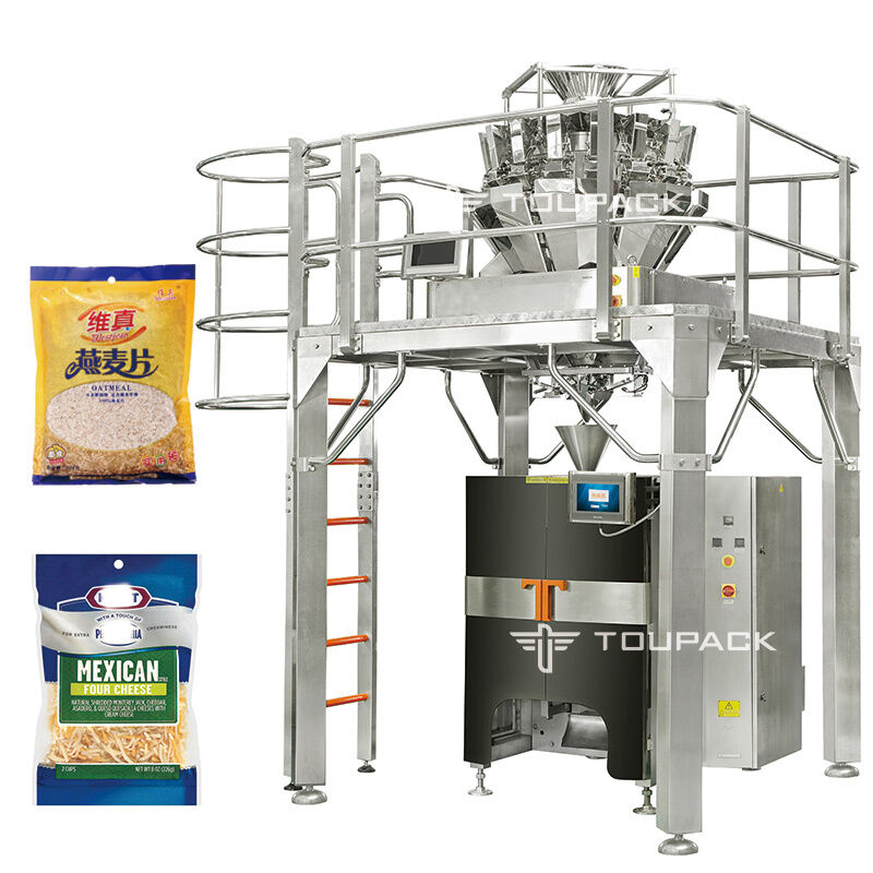 Fully Automatic Small Cracker Multihead Weigher Back Seal Packing Machine for Cookies Buns VFFS Nitrogen Packaging Machine
