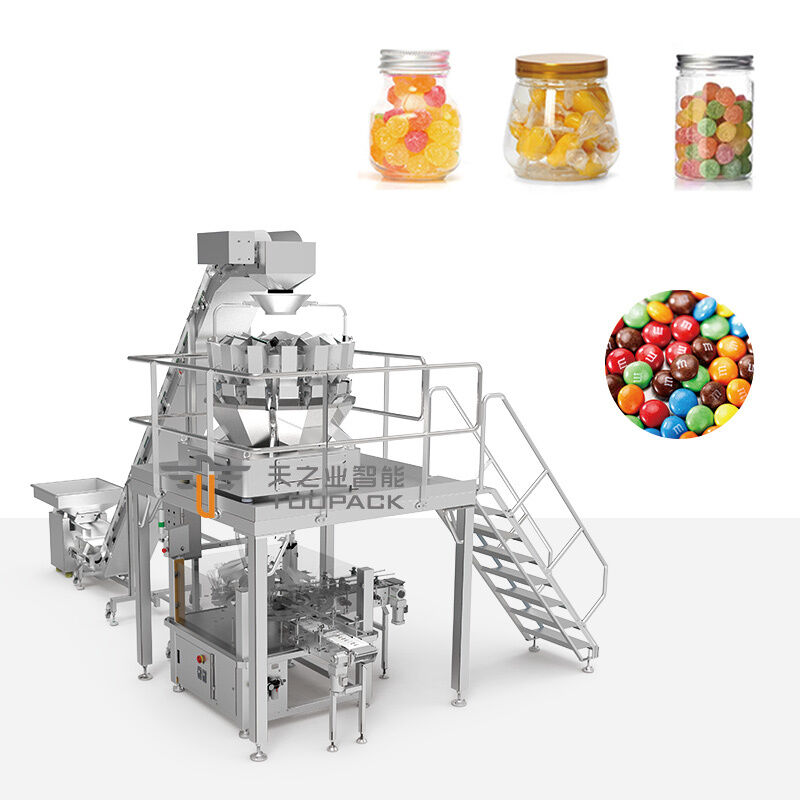 High Accuracy Dried plum Granule Plastic Bottle Packaging Machine Line for Candy Popcorn Snack Jar Can Filling Machine