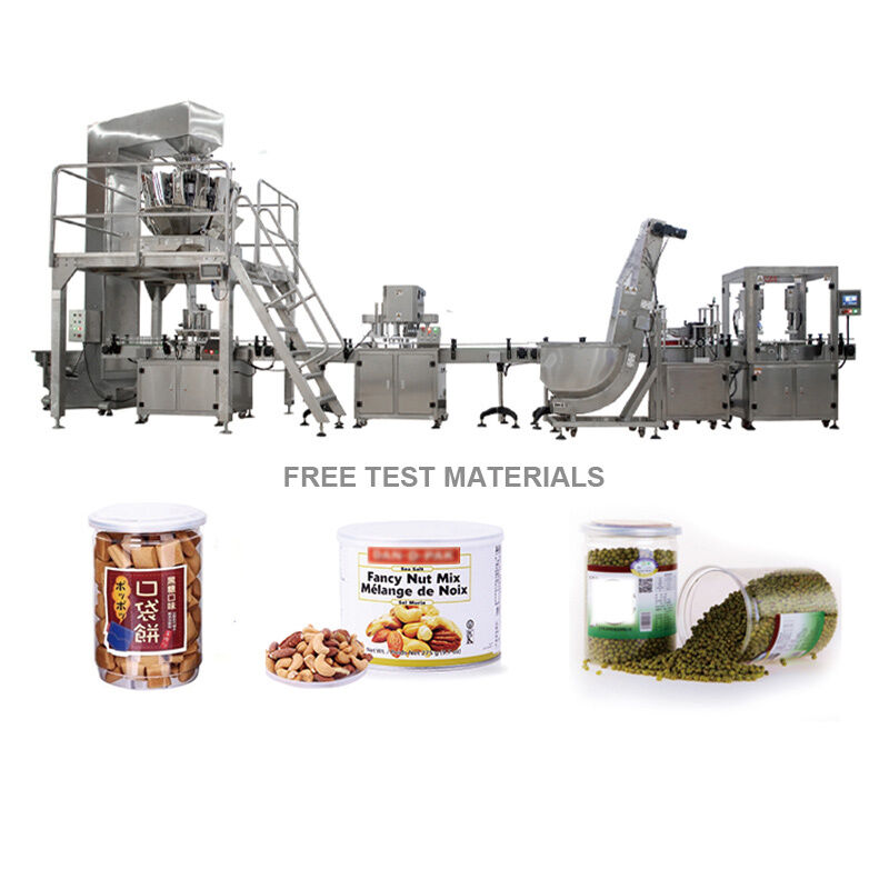Automatic Food Packing Machine for Paper Aluminum Tin Cans Powder Nuts Sauce Filling Sealing Can Seamer