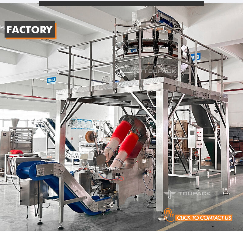 Industrial Potato Mesh Bag Packaging Line with Automatic Weigher Net Bag Filling Clipping and Tag Inserter