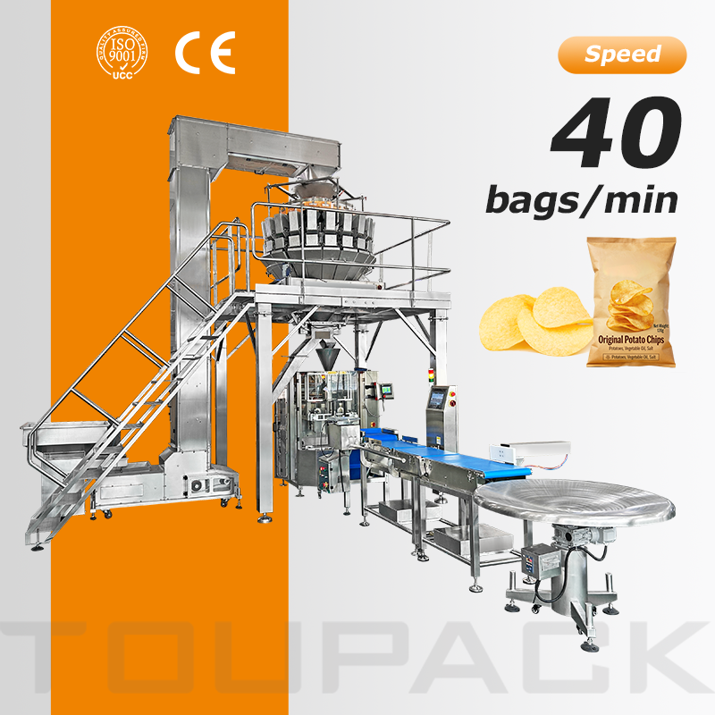 High-Quality Puffed Food Packaging Line with Multi-head Weigher, 30-60 Bags/Min