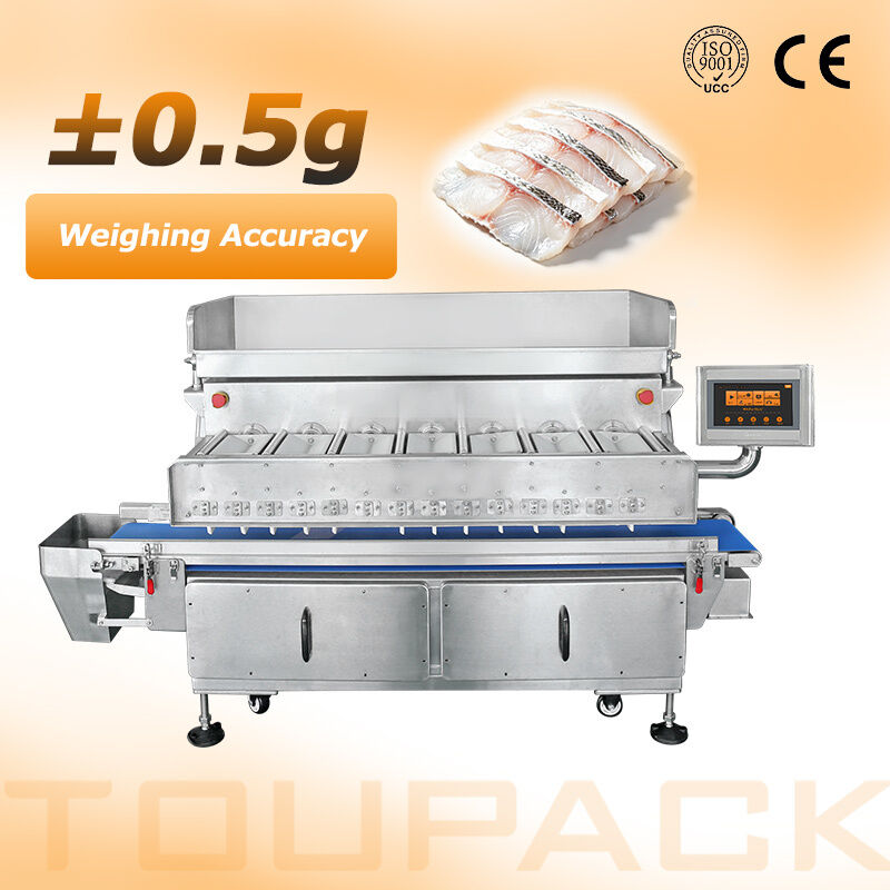 7-Head Flip Type Multihead Weigher for Sticky Seafood and Fresh Produce