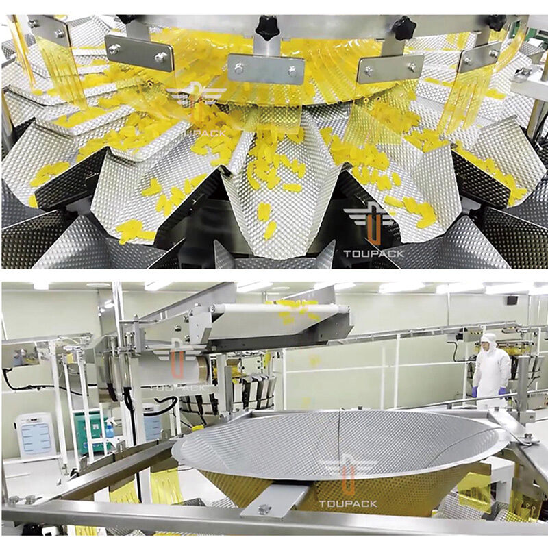 Automatic Candy Nuts Popcorn Can Filling Machine Multihead Weigher Plastic Jar Filling Packaging Line