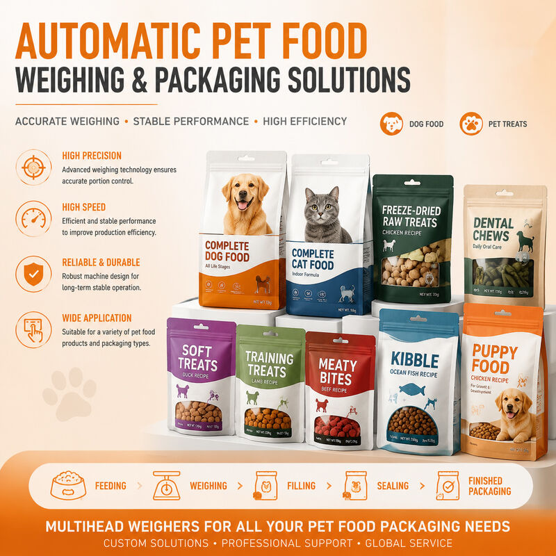 Automatic Doy Pouch Packing Machine Matching Linear Weigher for Senior Pet Dry Feed Granular Material