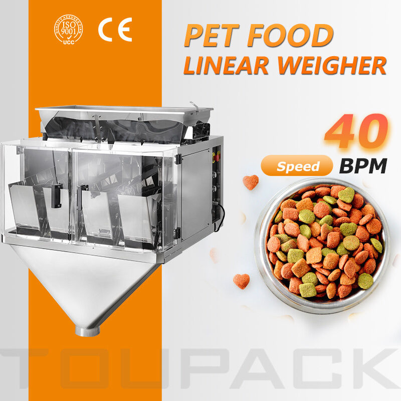 Automatic Doy Pouch Packing Machine Matching Linear Weigher for Senior Pet Dry Feed Granular Material