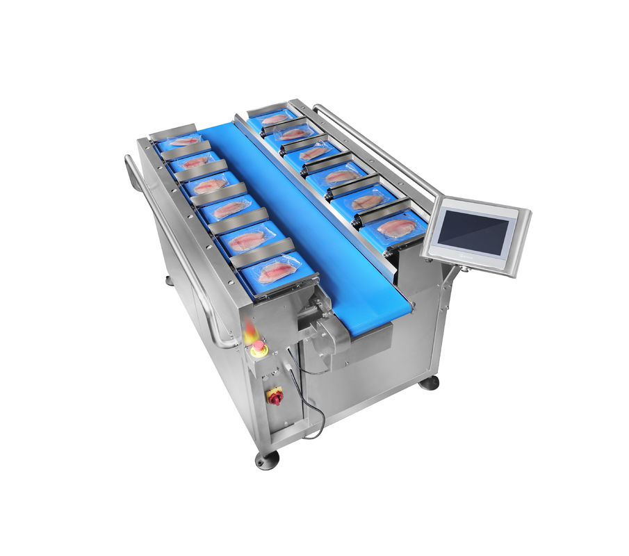 TOUPACK 12 Head 30WPM Belt Weigher System Conveyor Belt Weigher For Sea Food