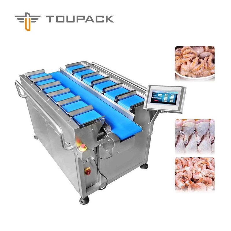 TOUPACK 12 Head 30WPM Belt Weigher System Conveyor Belt Weigher For Sea Food