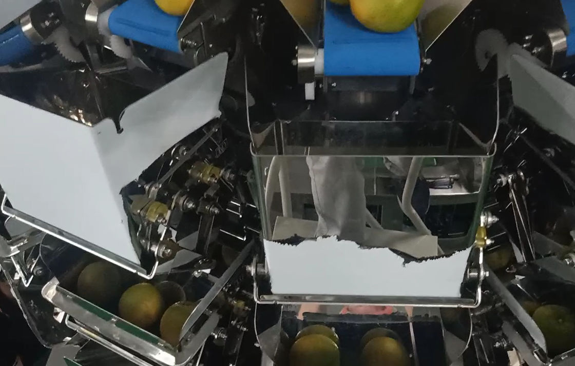 14 Head Multihead MCU/PLC Weigher Packing Machine For Weiging Fruits Oranges